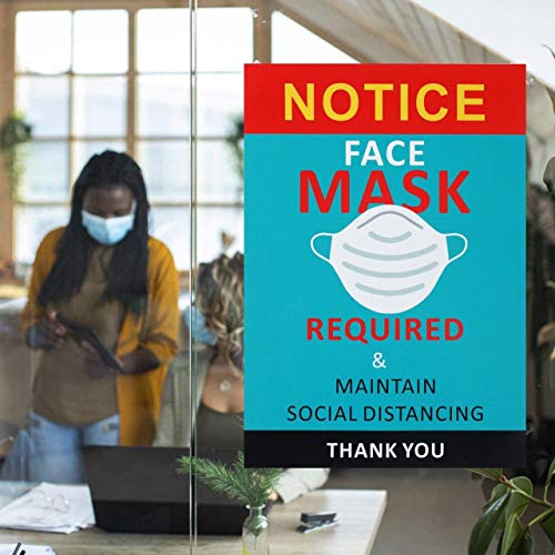 10 Pcs Pack Face Mask Required Sign Wear Mask Sign Please Wear Mask Sign Apply to Business Class Room Office and Public Safety. 10 Inch7 Inch Stickers Easy to Install and Works On Window Door.