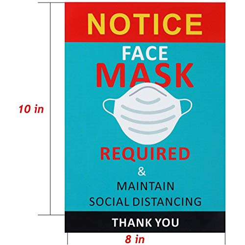 10 Pcs Pack Face Mask Required Sign Wear Mask Sign Please Wear Mask Sign Apply to Business Class Room Office and Public Safety. 10 Inch7 Inch Stickers Easy to Install and Works On Window Door.