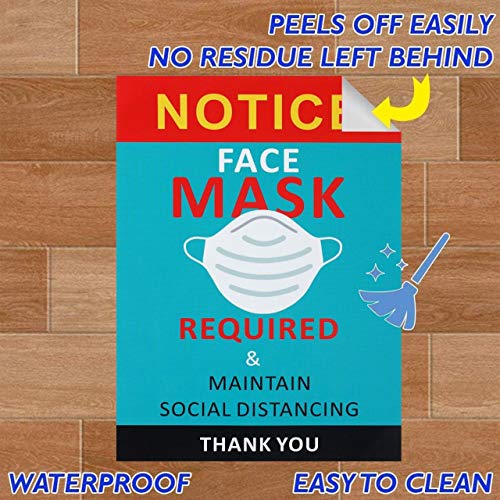 10 Pcs Pack Face Mask Required Sign Wear Mask Sign Please Wear Mask Sign Apply to Business Class Room Office and Public Safety. 10 Inch7 Inch Stickers Easy to Install and Works On Window Door.