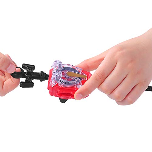 Right/Left-Spin Battling String Launcher Sparking Bey Launcher(Red)