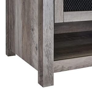 ROCKPOINT Coffee Table with Industrial Style Drawer, Grey Wash