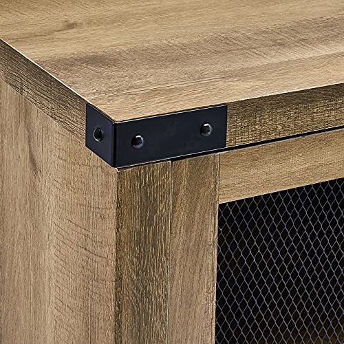 ROCKPOINT 58inch TV Stand Entertaiment Media Console Center Industrial Style Door, Dark Oak