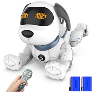 okk robot dog toys for kids, remote control robot toys, interactive & smart programmable walking dancing rc dog robot, rechargeable electronic pets gifts for boys girls age 6, 7, 8, 9, 10,11,12