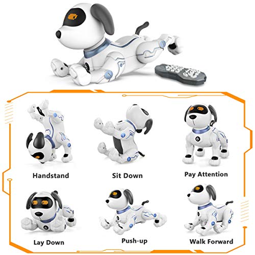 okk Robot Dog Toys for Kids, Remote Control Robot Toys, Interactive & Smart Programmable Walking Dancing RC Dog Robot, Rechargeable Electronic Pets Gifts for Boys Girls Age 6, 7, 8, 9, 10,11,12