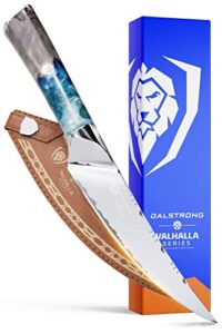 dalstrong fillet knife - 6.5 inch - valhalla series - 9cr18mov hc steel - celestial resin & wood handle - meat cutting, carving, bone, trimming, deboning - leather sheath included