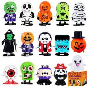 dokeawo halloween wind up toys, 15 pcs halloween toys halloween goody bag filler novelty jumping and walking toys trick or treat bags supply for child kids party favors