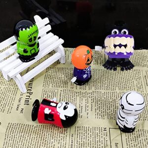 Dokeawo Halloween Wind Up Toys, 15 Pcs Halloween Toys Halloween Goody Bag Filler Novelty Jumping and Walking Toys Trick or Treat Bags Supply for Child Kids Party Favors