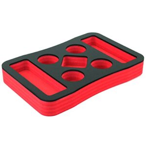 polar whale floating spa hot tub bar drink and food table red and black refreshment tray for pool or beach party float lounge durable foam 7 compartment uv resistant