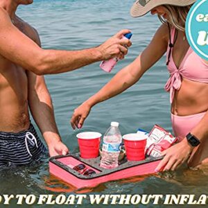 Polar Whale Floating Spa Hot Tub Bar Drink and Food Table Red and Black Refreshment Tray for Pool or Beach Party Float Lounge Durable Foam 7 Compartment UV Resistant