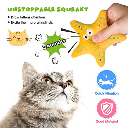 Catnip Toys for Indoor Cats, 12 Pack Crinkle Interactive Cat Toy, Cat Chew Toy for Aggressive Chewers Bite Resistant, Squeaky Catnip Cat Toys Rattle Plush Stuffed Pet Toys, Relieve Stress Kitten Toys