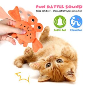 Catnip Toys for Indoor Cats, 12 Pack Crinkle Interactive Cat Toy, Cat Chew Toy for Aggressive Chewers Bite Resistant, Squeaky Catnip Cat Toys Rattle Plush Stuffed Pet Toys, Relieve Stress Kitten Toys