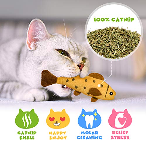 Catnip Toys for Indoor Cats, 12 Pack Crinkle Interactive Cat Toy, Cat Chew Toy for Aggressive Chewers Bite Resistant, Squeaky Catnip Cat Toys Rattle Plush Stuffed Pet Toys, Relieve Stress Kitten Toys