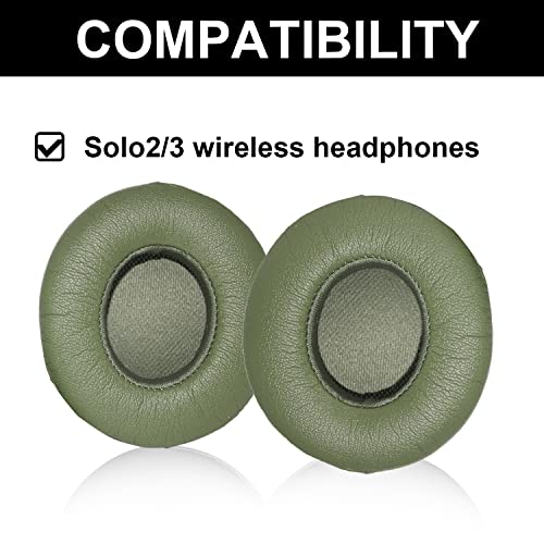 Solo 2.0 3.0 Wireless Replacement Ear Pad Ear Cushion Ear Cups Ear Cover Earpads is Compatible with Solo 2.0 3.0 Wireless Headphone by Dr. Dre Professional Replacement Ear Pads Cushions (Grass Green)