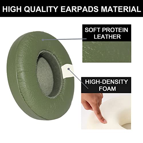 Solo 2.0 3.0 Wireless Replacement Ear Pad Ear Cushion Ear Cups Ear Cover Earpads is Compatible with Solo 2.0 3.0 Wireless Headphone by Dr. Dre Professional Replacement Ear Pads Cushions (Grass Green)