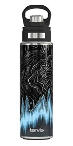tervis topographic radar triple walled insulated tumbler, 24 oz wide mouth bottle, stainless steel