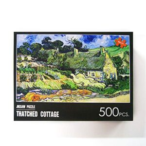 Puzzles for Adults 500 Pieces Van Gogh Thatched Cottage Educational Puzzle Games for Home Decoration for Friends…