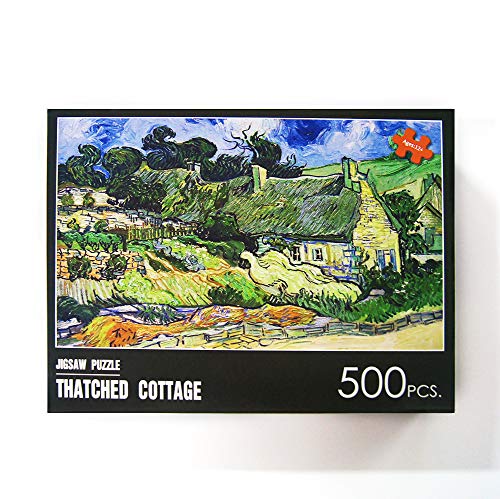 Puzzles for Adults 500 Pieces Van Gogh Thatched Cottage Educational Puzzle Games for Home Decoration for Friends…