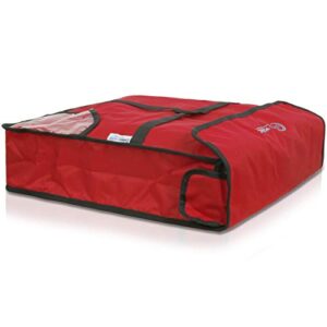 simpli-magic reusable insulated delivery bag, 20” x 20” x 5”, red