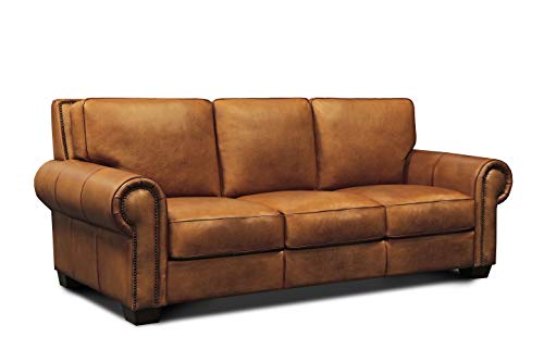 Valencia 100% Top Grain Hand Antiqued Leather Traditional Sofa