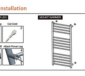 BERGOTO Towel Warmer Rack Home Bathroom 14 Bar Stainless Steel Space Saving Plug-in Wall Mounted Cloth Towel Heated Drying Rack Gold/Black (Gold)