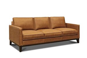 metropole 100% top grain pull up leather mid-century sofa
