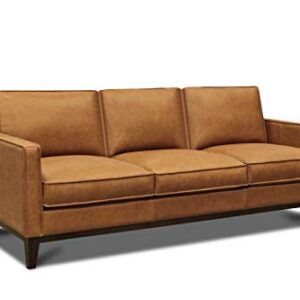 Metropole 100% Top Grain Pull Up Leather Mid-Century Sofa