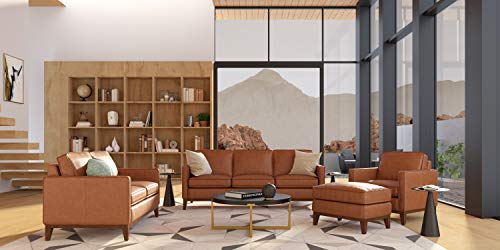 Metropole 100% Top Grain Pull Up Leather Mid-Century Sofa