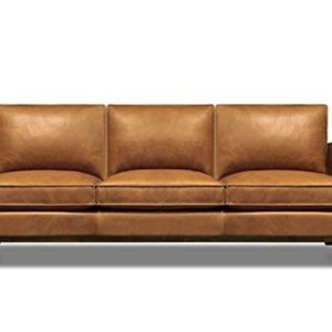 Metropole 100% Top Grain Pull Up Leather Mid-Century Sofa