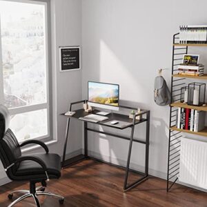 DESIGNA Folding Desk, Small Desks for Small Spaces, 41 inch Small Fold Desk for Student Portable Folding Desk, Folding Office Desk with Protective Railing