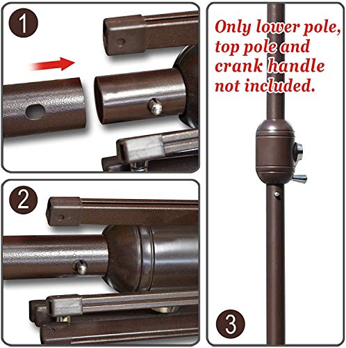 STRONG CAMEL Replacement Patio Umbrella Lower Pole (33.5)