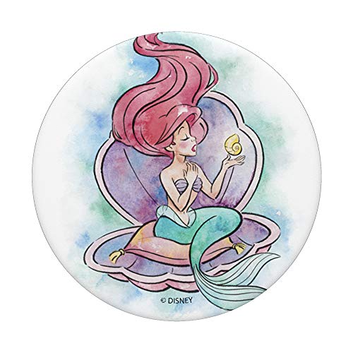 Disney The Little Mermaid Ariel Watercolor Shell PopSockets Grip and Stand for Phones and Tablets