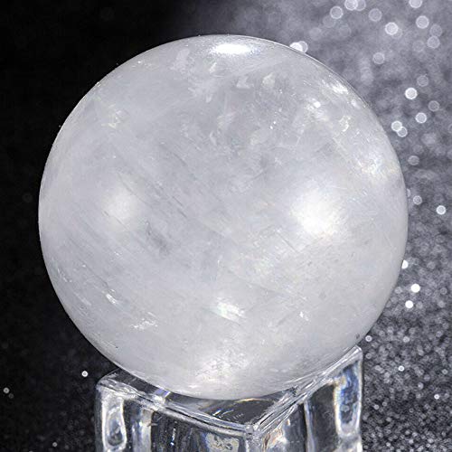 Wixine 1Pcs 35-40mm Rare Clear Natural Rainbow Large Quartz Crystal Sphere Ball Healing Stone