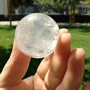 Wixine 1Pcs 35-40mm Rare Clear Natural Rainbow Large Quartz Crystal Sphere Ball Healing Stone