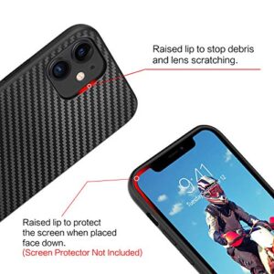 BENTOBEN Campatible with iPhone 12 Case and iPhone 12 Pro Case 6.1 inch (2020),Slim Thin Shockproof Protective Hybrid Hard PC Soft TPU Bumper Drop Protection Boys Men Phone Covers, Black/Carbon Fiber