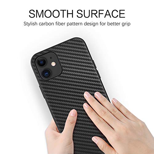 BENTOBEN Campatible with iPhone 12 Case and iPhone 12 Pro Case 6.1 inch (2020),Slim Thin Shockproof Protective Hybrid Hard PC Soft TPU Bumper Drop Protection Boys Men Phone Covers, Black/Carbon Fiber