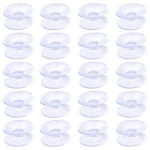pawfly 20 pack double sided suction cups 4/5 inch clear pvc plastic sucker for glass table mirror
