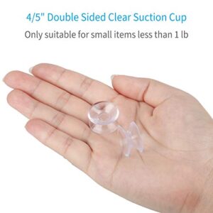 Pawfly 20 Pack Double Sided Suction Cups 4/5 Inch Clear PVC Plastic Sucker for Glass Table Mirror