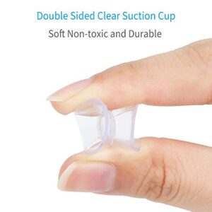 Pawfly 20 Pack Double Sided Suction Cups 4/5 Inch Clear PVC Plastic Sucker for Glass Table Mirror