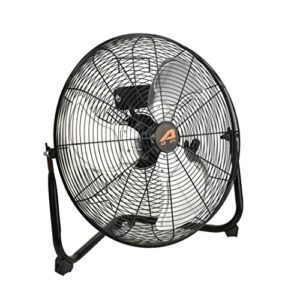 aain(r afan10 20'' high velocity floor fan, 6000 cfm heavy duty metal floor fans,3 speed settings, black
