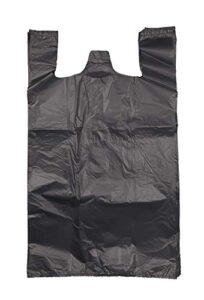 royal7 jumbo/extra large 19x10x32 plastic grocery reusable t-shirts carry-out bags (black, 200)