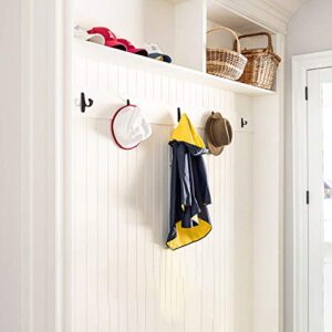 HomeDo Robe Towel Hooks, Wall Hooks Hat Rack, Metal Coat/Key Hooks, Wall Hanger Hat Hook for Office, Bathroom, Kitchen, Entryway (10, Aluminium-Black)