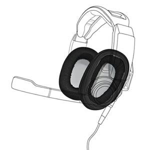 earpadz replacement for sennheiser gsp 500, 550, 600 headphones ear pads, soft knit headphone cushions (jerzee, black, 1 pair)