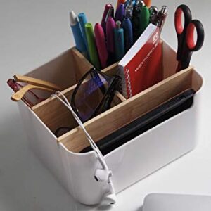 Multi-Purpose Organizer & Storage Box, Remote Control Holder, MakeUp holder, Modern Desk Side Organizer, Bathroom Caddy for Home/ Office - Desk Storage Box, Cell Phone Box, Pen & Pencil Holder