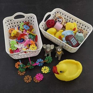 CadineUS Mini Plastic Basket Trays, White, Office Organizer Tray Baskets Set of 12