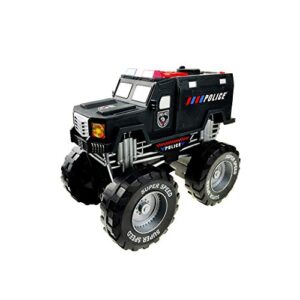 dazmers monster truck police car toy with lights and siren with sound for boys and girls ages 3-5+