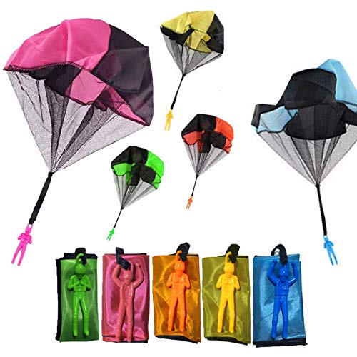 Monyus Parachute Toy 10 PCS Flying Toys Tangle Free Throwing Hand Throw Parachute Army Man Toss It Up and Watching Landing Outdoor Toys for Kids Chritmas Gifts