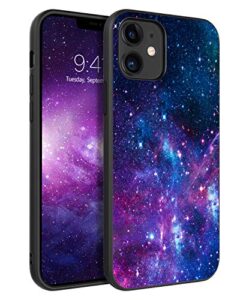 bentoben compatible with iphone 12 case and iphone 12 pro case, slim fit glow in the dark soft flexible bumper protective non-slip cases cover for apple iphone 12/12 pro 6.1" 5g (2020), nebula/galaxy