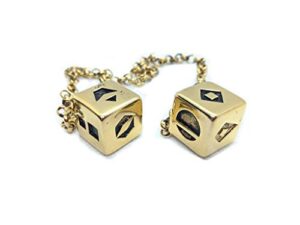 smuggler's dice accurate stainless steel gold plated deluxe solo dice - antique