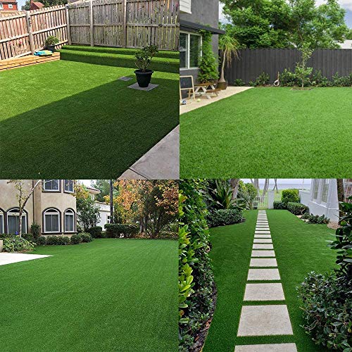 Sigetree Realistic Artificial Grass Turf,Indoor Outdoor Carpet Pet Dog Mat Synthetic Thick Fake Grass Rug for Garden Backyard Balcony Landscape,3FT X 8FT