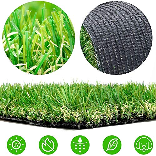 Sigetree Realistic Artificial Grass Turf,Indoor Outdoor Carpet Pet Dog Mat Synthetic Thick Fake Grass Rug for Garden Backyard Balcony Landscape,3FT X 8FT